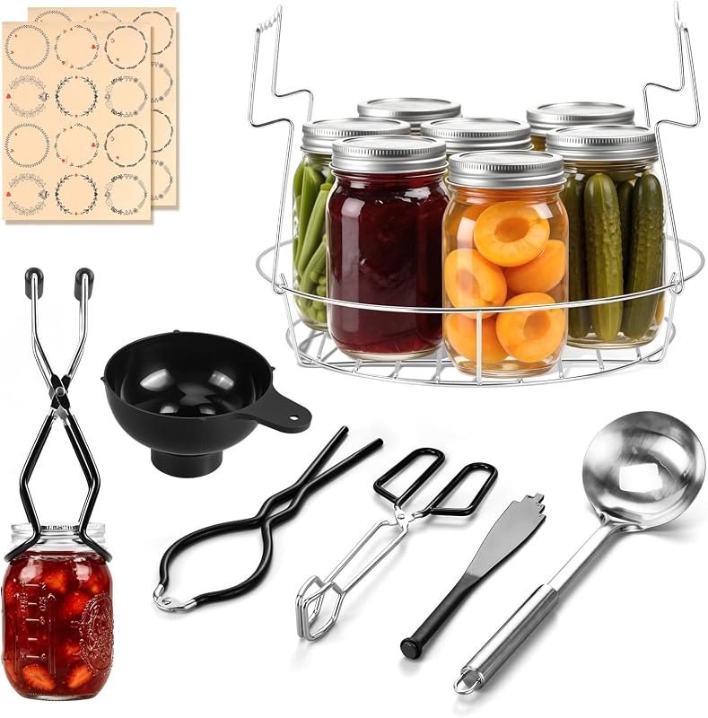 E-far Canning Supplies Starter Kit with Rack, Home Canning Tools Set — Canning, dehydrating, and flock gear for