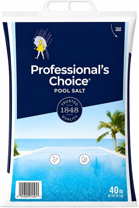 Professional’s Choice Pool Salt, 40 lb Bag, High Purity Salt for Swimming Pools, All Natural Pool Salt for Saltwater