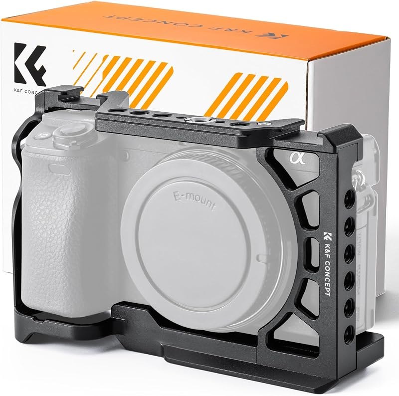K&F CONCEPT Camera Cage Compatible with Sony Alpha 6500/6400/6300/6000 — Cameras, lenses, and shooting access for