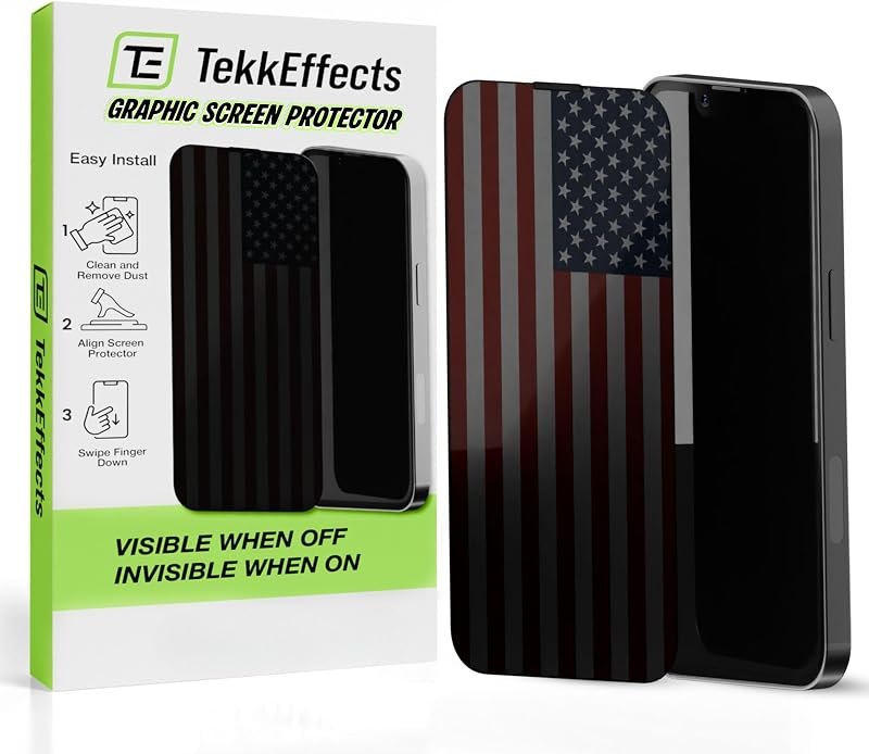 American Flag Tempered Glass Screen Protector for iPhone 17 Pro Max & iPhone 16 Pro Max (6.9") — screen protector for