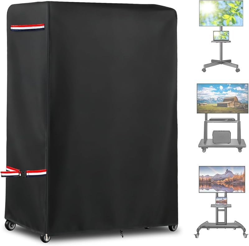 Weatherproof Outdoor TV Stand Cover for 65-70 Inch Rolling/Mobile Stand — weather floor stand for weather floor stand