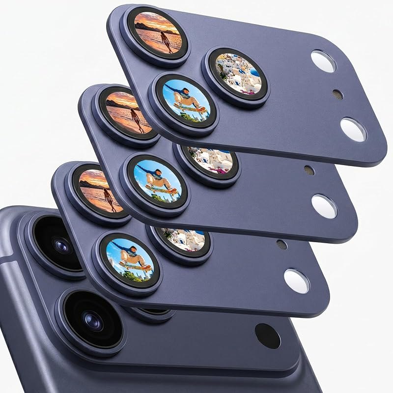 Bouvardia for iPhone 17 Pro Max Camera Lens Protector (Blue, 3-Pack) — camera lens protector for iphone pro max screen