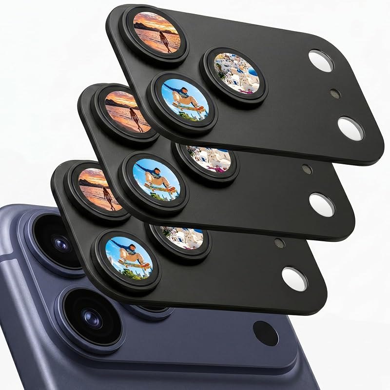 Bouvardia for iPhone 17 Pro Max Camera Lens Protector (Black, 3-Pack) — camera lens protector for iphone pro accessories