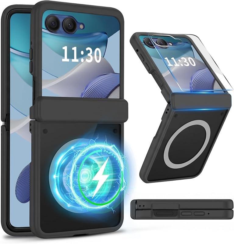 for Motorola Razr 2026/2025/2024 Case with Hinge Protection,Black — case for motorola razr accessories