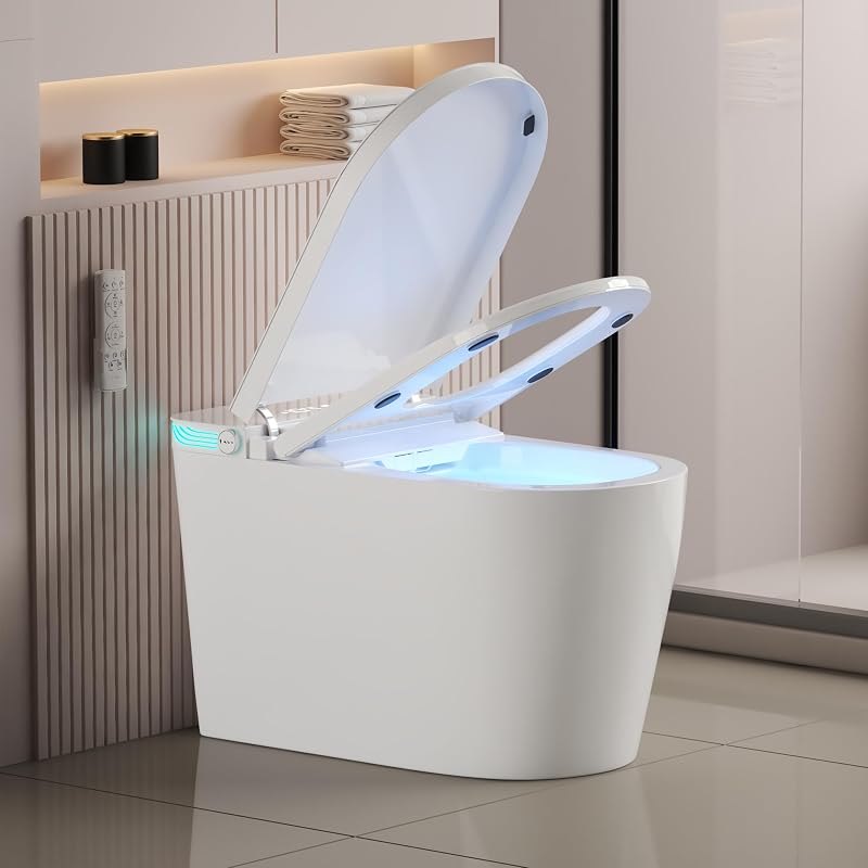 Smart Toilet with Bidet, Heated Seat, Dual Auto Flush, Manual Seat & Lid — Amazon devices that increase product for