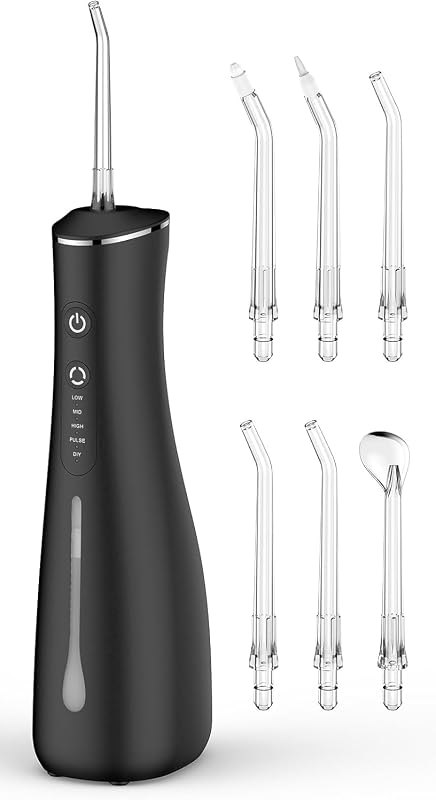 Water Flosser for Teeth Cordless Rechargeable Electric Tooth Flosser 4 Modes 300ML Water Tank IPX7 Waterproof for