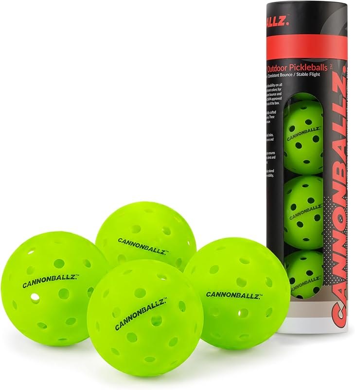 Cannonballz Outdoor Pickleball Balls, 4 Pack, Official USAPA Approved — best pickleball outdoor balls for pickleball