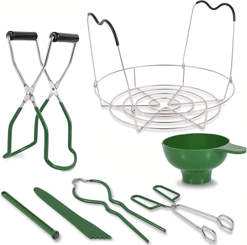 7 Pieces Canning Supplies Kit, Green — Canning, dehydrating, and flock gear for canning dehydrating flock gear