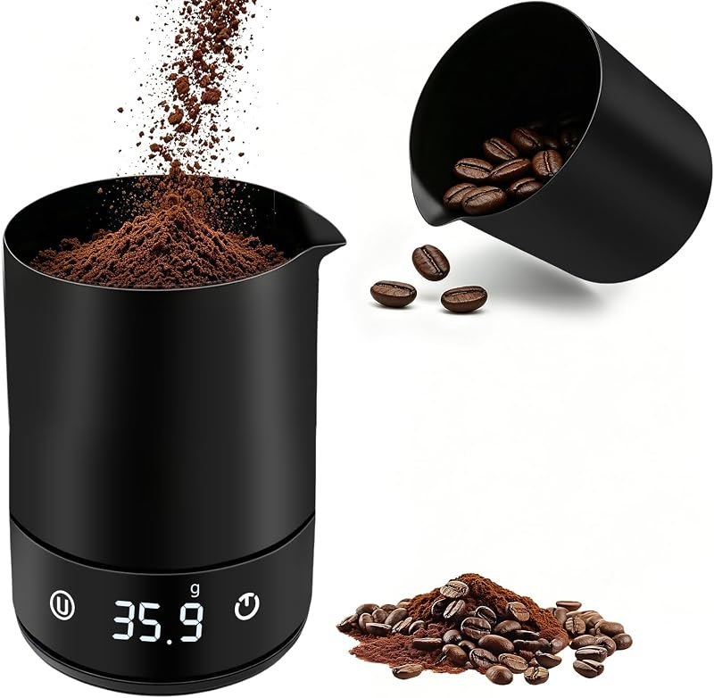 Coffee Espresso Scale, Magnetic Coffee Bean Scale Cup with LED Display — coffee scale 0.1g amazon for coffee scale