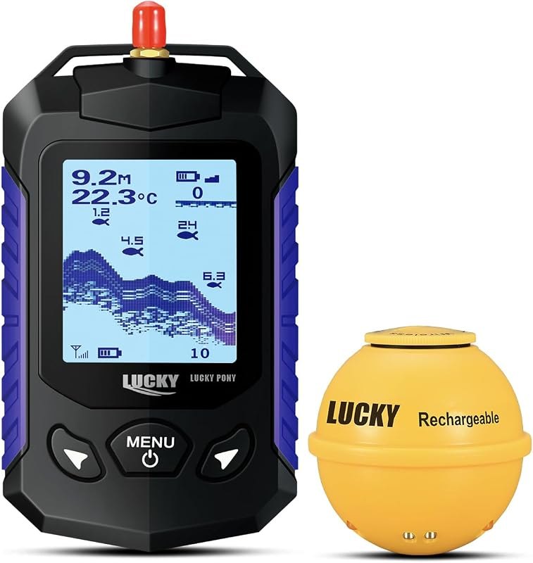 LUCKY Handheld Portable Fish Depth Finders Castable Kayak Sonar Fish Finder Compact Wireless Boat Fishfinder