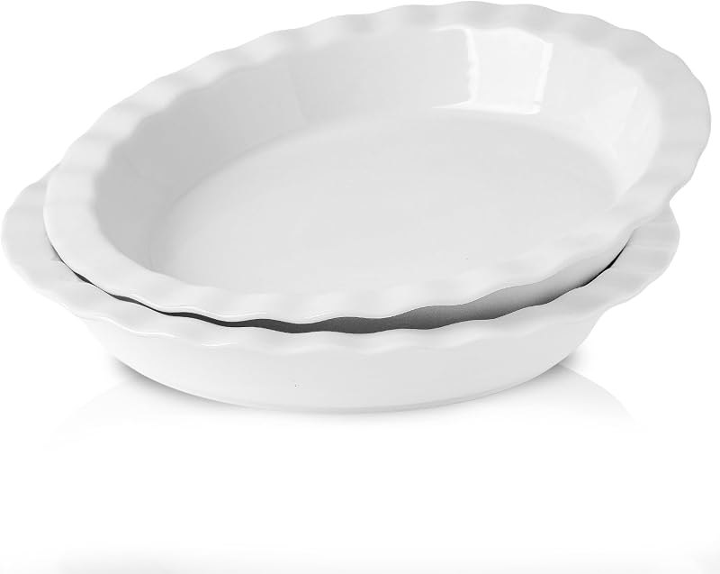 9 Inch Porcelain White Pie Pans — best baking pie weights for baking pie weights