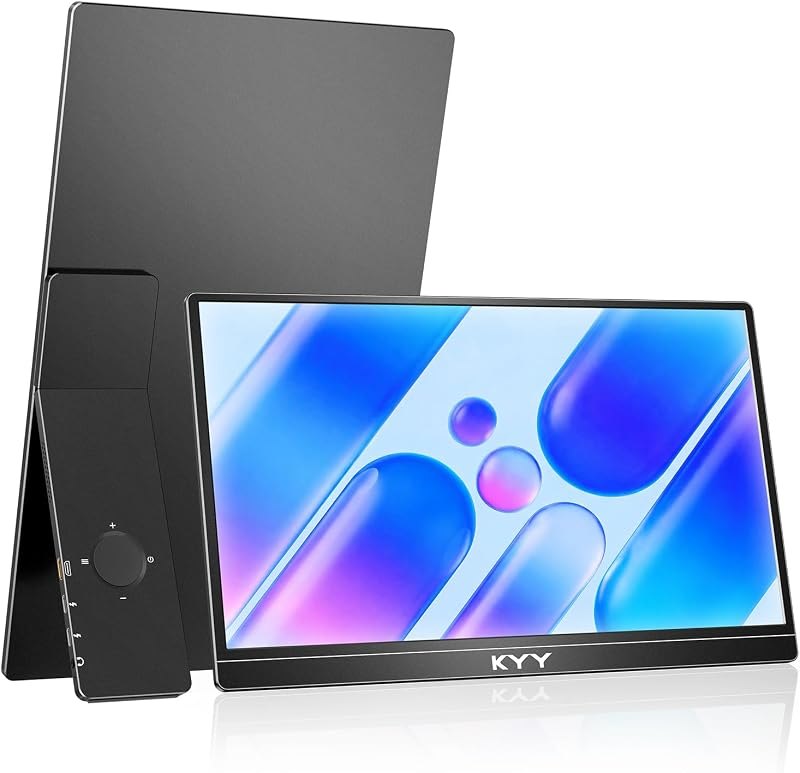 KYY Portable Monitor 15.6'' Laptop Screen Extender w/180° Rotation Stand — best computer USB-C monitor for computer