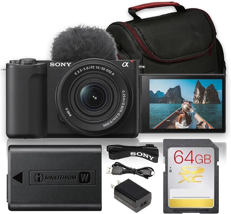 ZV-E10 II Mirrorless Camera with 16-50mm Lens (Black) Bundle — Sony for beginner mirrorless camera