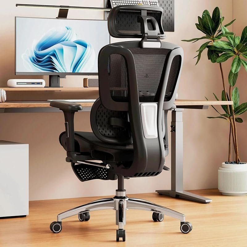 Vonesse Ergonomic Office Chair with Footrest, Desk Chairs with Dynamic Lumbar Support & Adjustable Depth Breathable