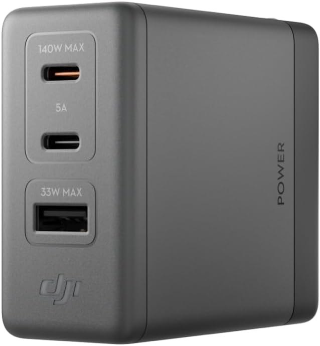 DJI Power 140W GaN Charger (No Cable Included), Fast Charging — best 65W GaN charger for 65w gan charger