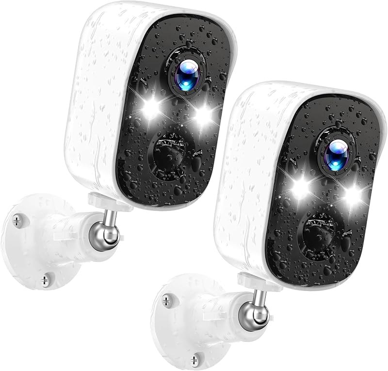 2 Pack 4MP Security Cameras Wireless Outdoor, Color Night Vision Camera