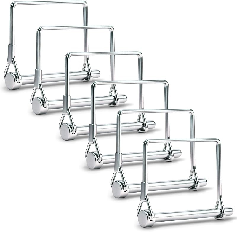 6PCS Trailer Pin, Standard 1/4 Hitch Pin, Strong Trailer Coupler Pin Clip, Locking Safety Pin, Wire Lock Pin and PTO