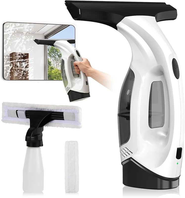 Window Vacuum Squeegee Cordless, 2000Pa Electric Window Cleaner Tool