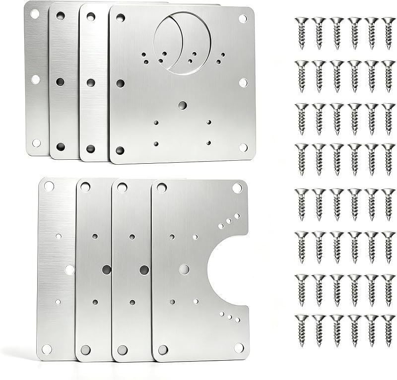 8Pcs Cabinet Hinge Repair Plate Kit, Hinge Fixing Brackets with Screws — Chemicals and home supplies that ear for