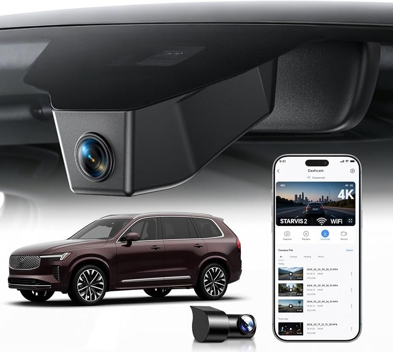 OEM-Fit 4K Dual Dash Cam for Volvo XC90 2023-2026 (2023-2026 XC90 Dual Cam) — dash cam microSD for dash cam microsd