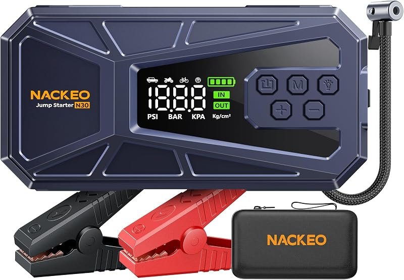 Car Battery Jump Starter with Air Compressor 8000A 160PSI, Car Jumper Starter Portable (All Gas 12L Diesel), 12V Jump