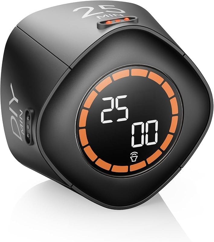 VEWINGL Flip Cube Productivity Timer, 5/10/25/45 Minute Presets for ADHD — Amazon devices that increase product for