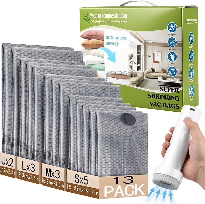 Travel Vacuum Storage Bags for Clothing, Vacuum Bags with Electric Pump — best storage vacuum bags for storage vacuum
