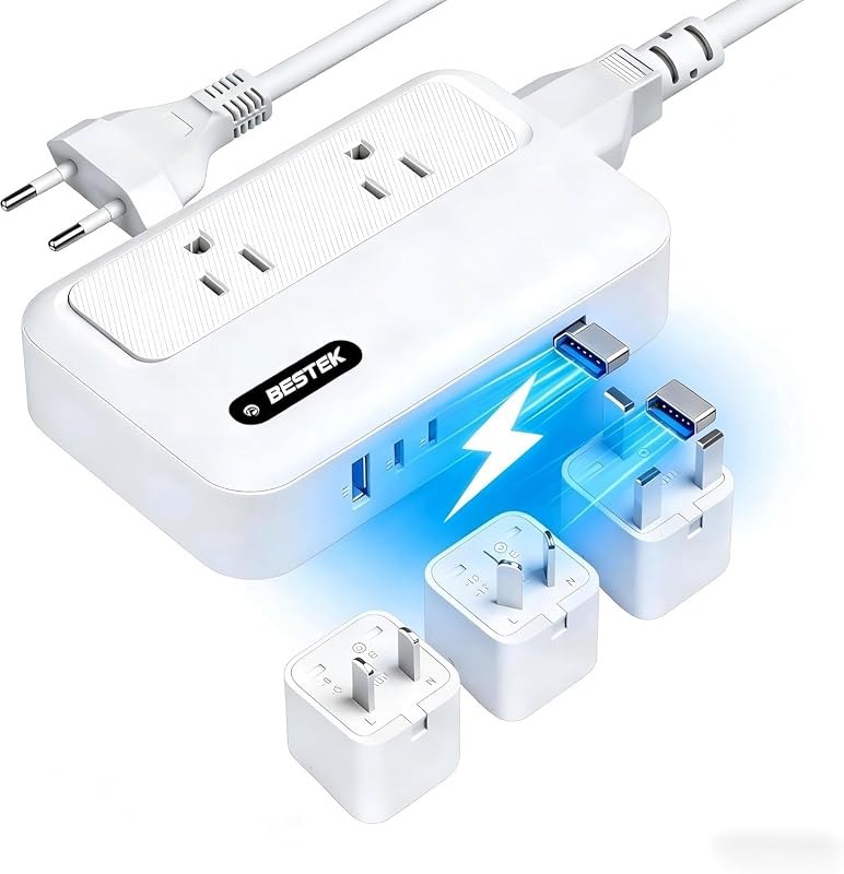 BESTEK 220v to 110v Converter with USB C 35w, 300W AC Peak Voltage Converter US to Europe, Universal Travel Adapter