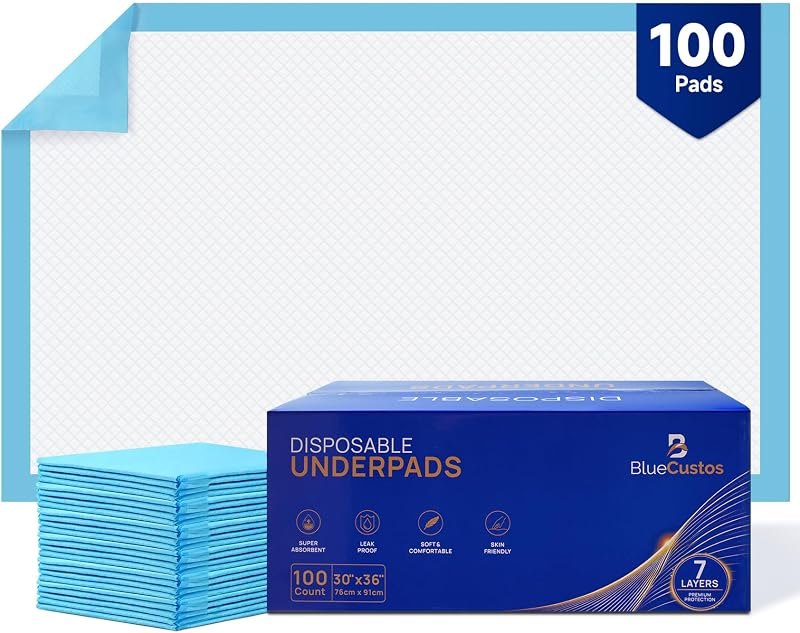 30"x36" Bed Pads Disposable Adult 7-Layer Extra Large 100 Count — chucks for air hoses