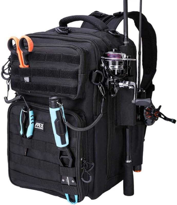 Fishing Backpack with Rod Holder, Fishing Tackle Bag — fishing tackle box for fishing tackle box