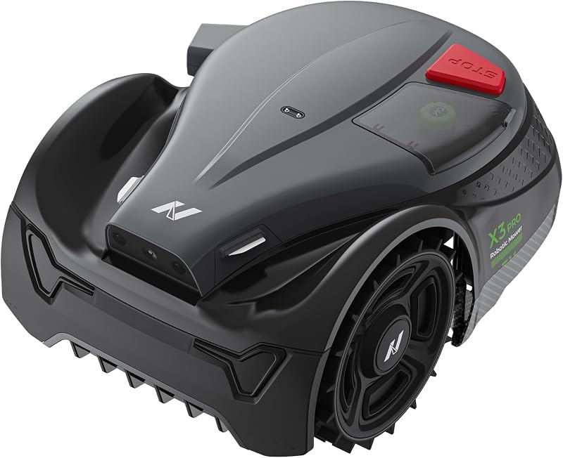 NovorikX X3Pro Robot Lawn Mower Wire Free for 1/3 Acre,RTK+AI Vision+TOF Automatic Lawn Mower, 0.47" (12mm) Edge
