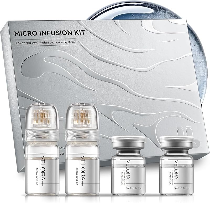 Micro Infusion System for Face - Hydrating Peptide & Hyaluronic Acid Serum Set, Skin-Smoothing Radiance Set with