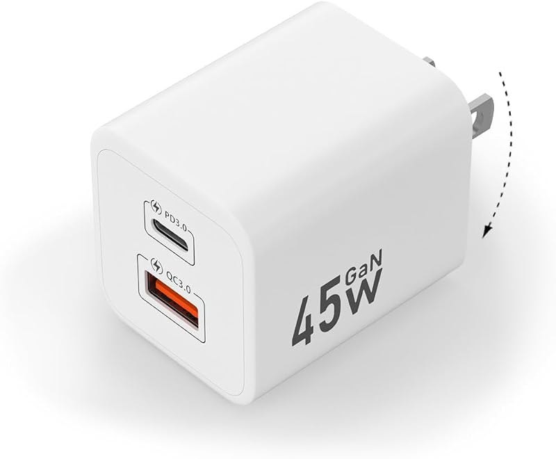 45W GaN USB-C Charger Block, Foldable Plug, Type-C Charger Fast Charging — best GaN charger foldable plug for gan