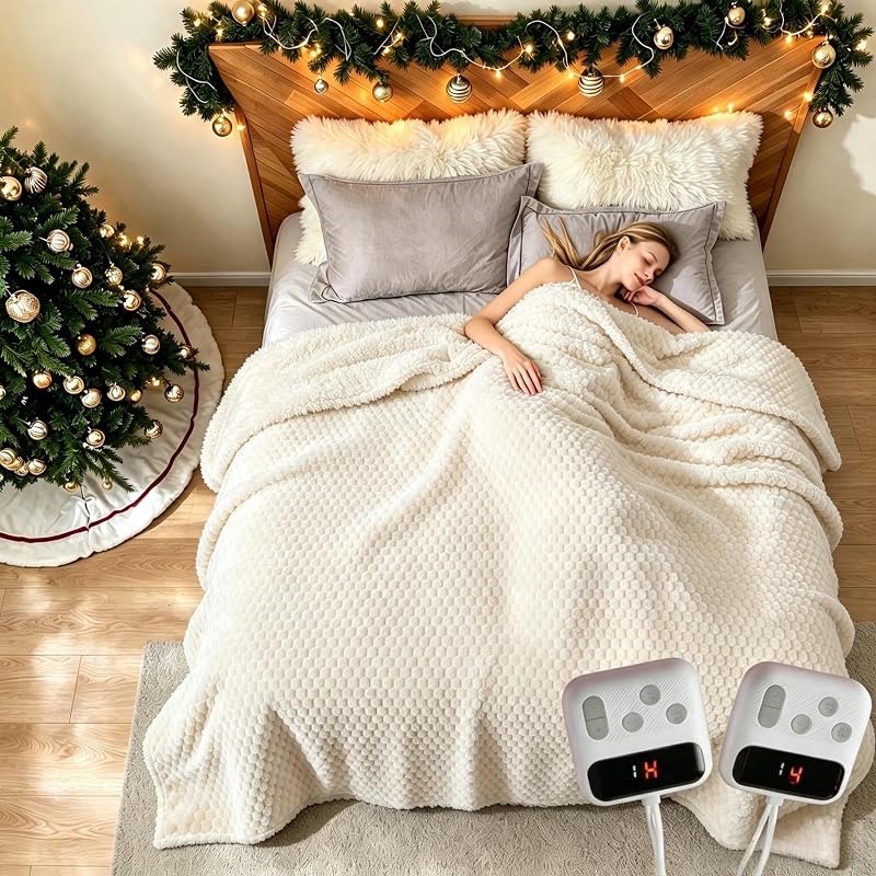 Garvee Oversized King Heated Blanket Electric Blanket 94x100,Sherpa Flannel — best king electric blanket for king
