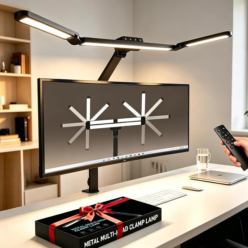 GUARDKING Adjustable LED Desk Lamp for Home Office with Clamp& Dual Control — home work light for home work light