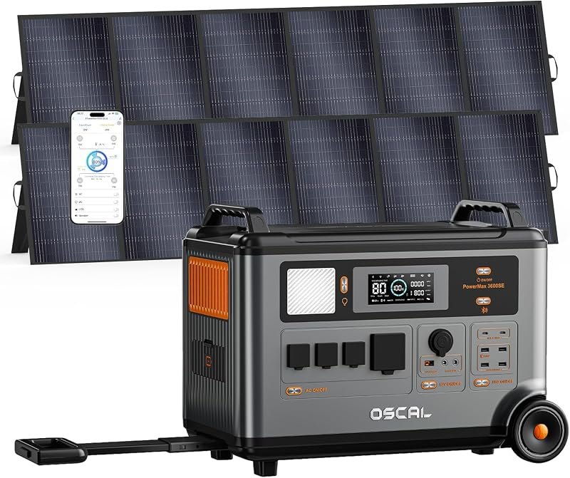 PowerMax 3600SE 3600W Portable Power Station with 2x500W Solar Panels — Solar generators for solar generators