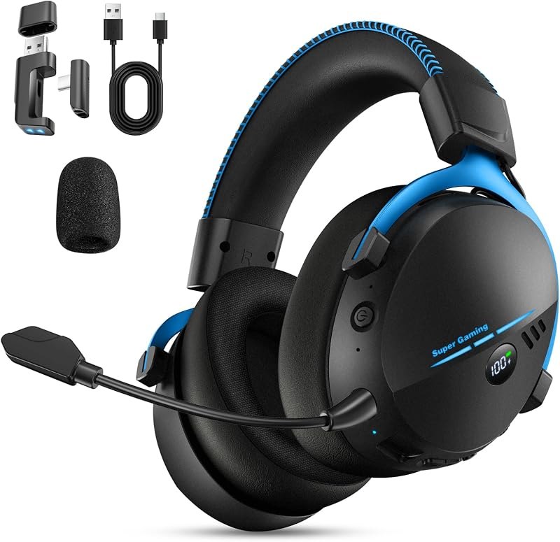 2.4GHz Wireless Gaming Headset for PC PS5 PS4 Switch,100Hrs, BT6.0 — PS5 gaming headset for ps5 gaming headset