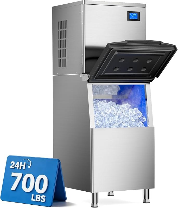 Mojgar 700LBS/24H Commercial Ice Maker Machine with 500LBS Storage Bin — Nugget ice maker for nugget ice makers