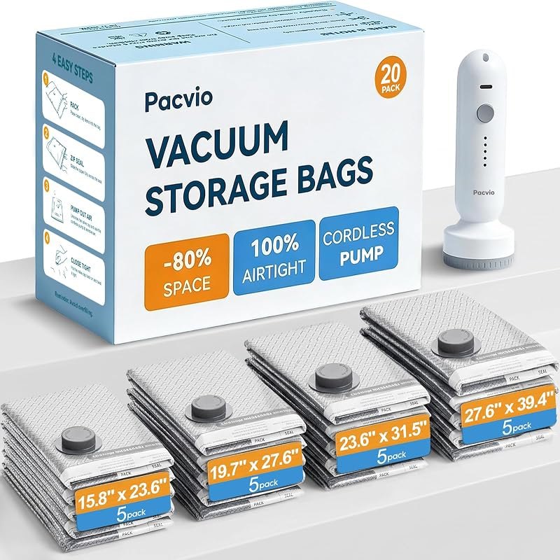Large Vacuum Storage Bags, Airtight Space Saver with Pump, 20 Combo — storage vacuum bags for storage vacuum bags