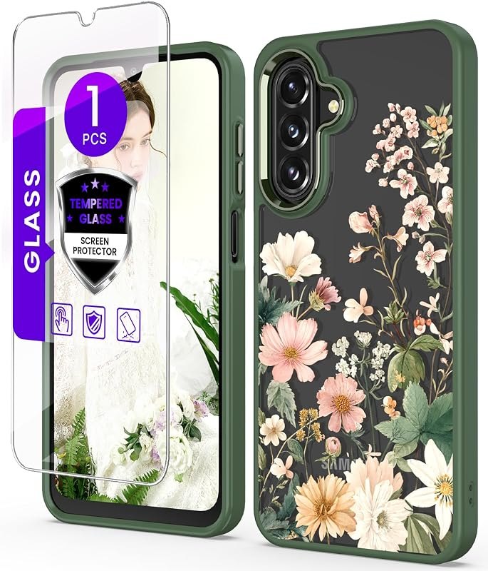 for Samsung Galaxy S26 FE Crystal Clear Floral Phone Case,Chamomile — case for samsung galaxy s26 accessories