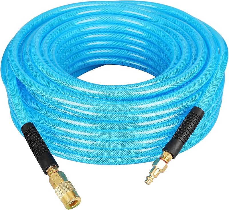 YOTOO Reinforced Polyurethane Air Hose 3/8" I.D x 9/16" O.D by 100' Long, Flexible, Heavy Duty Air Compressor Hose