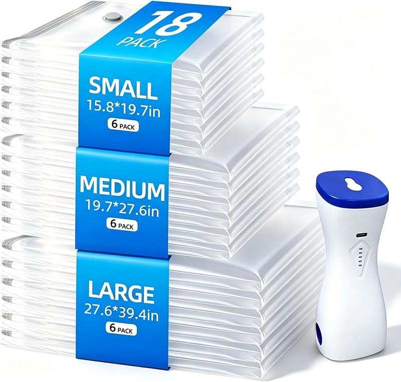 18 Pack Vacuum Bags for Travel with pump Storage bags for clothing — storage vacuum bags for storage vacuum bags