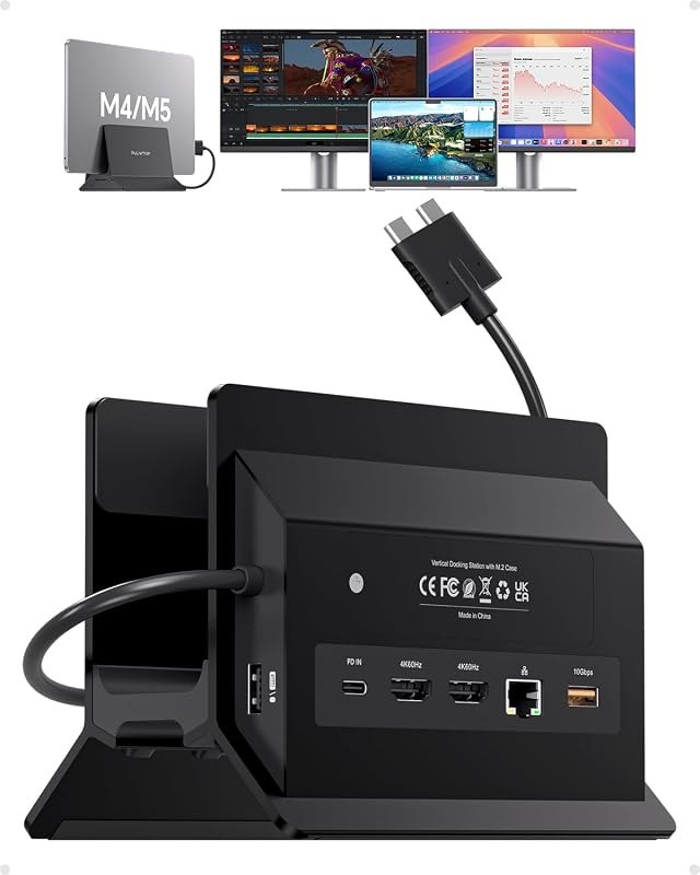 MacBook Docking Station Dual Monitor 4K@60Hz for MacBook Pro/Air M5/M4 — Hubs, docks, SSDs, webcams, keyboard for hubs