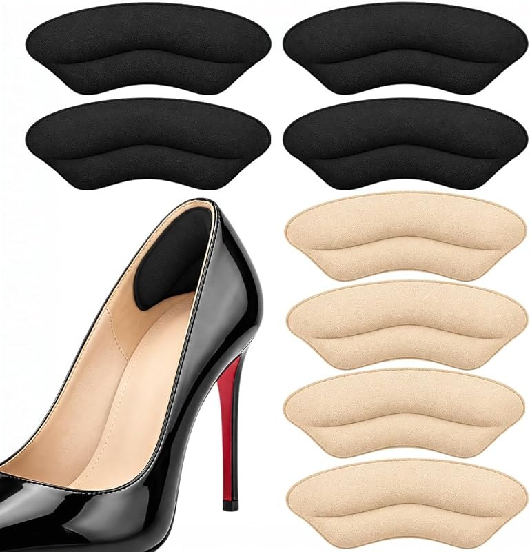 Heel Pads for Shoes, 2 Pairs Self-Adhesive Heel Grips & Protectors - Non-Slip Cushion Inserts to Prevent Blisters