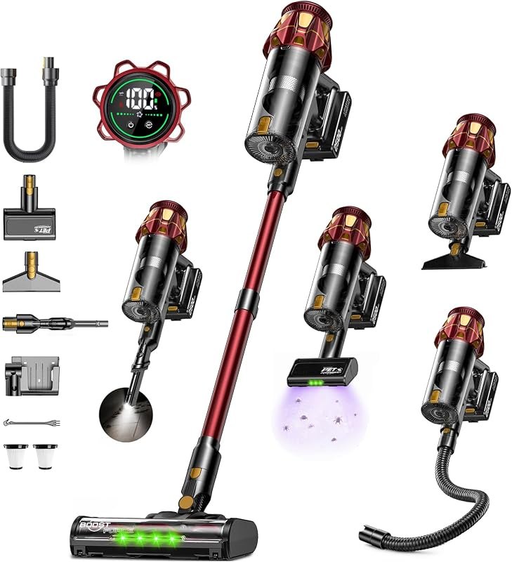 Cordless Vacuum Cleaner, 12-in-1 600W Anti-Tangle Stick Vacuum for Pet Hair — pet hair cordless vacuum for pet hair