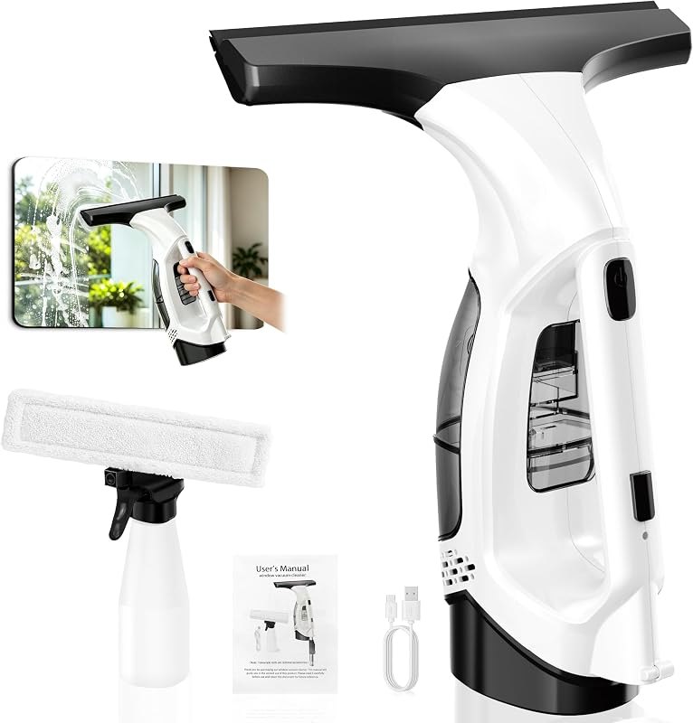 Window Vacuum Squeegee Cordless,Electric Window Cleaner Tool for Glass