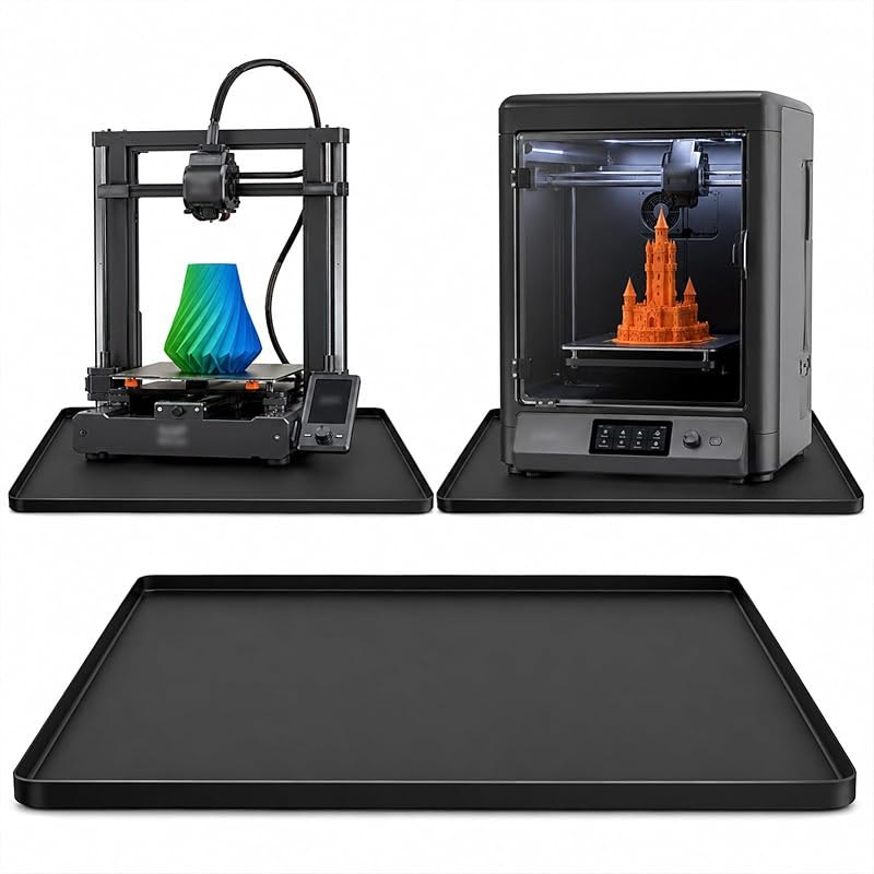 3D Printer Mat with Raised Edge, 23.6"x15.8" Non-Slip Silicone Pad — printers floor mat amazon for printers floor mat
