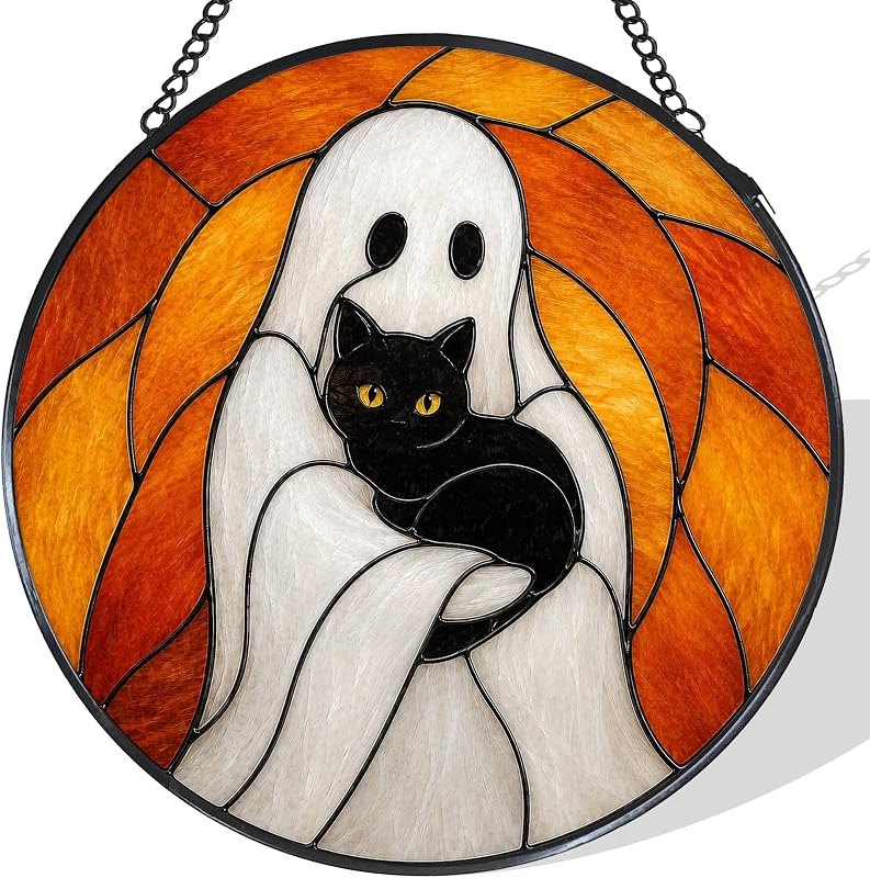 Halloween Ghost Stained Glass Window Hanging Suncatcher — The best Halloween products for halloween products