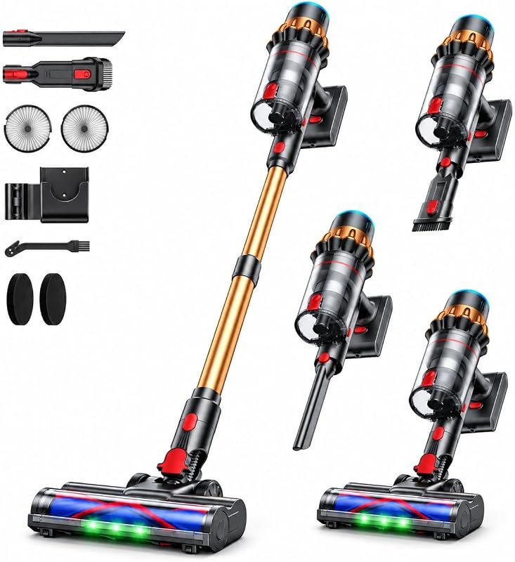 Cordless Vacuum Cleaner, 680W 58KPa Max 85 Mins, Vacuum Cleaners for Home, Stick Vacuum Cleaner with 3 Adjustable