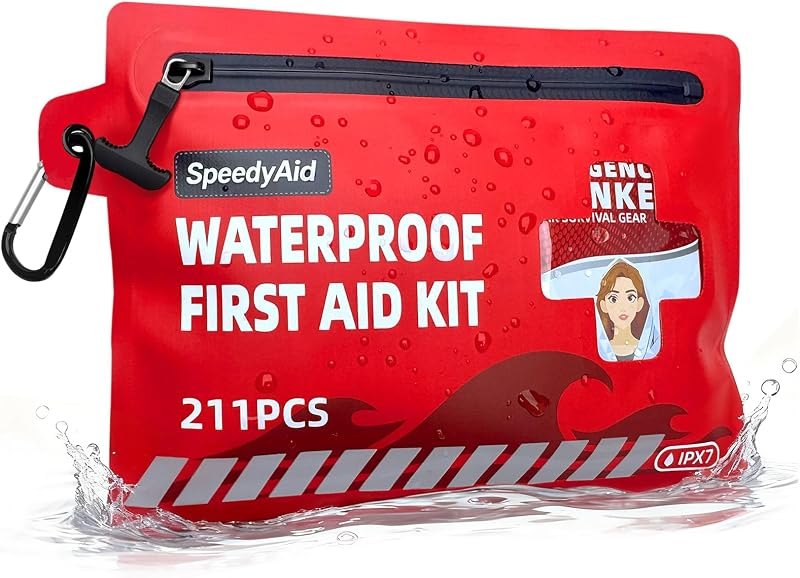 211 PCS Waterproof First Aid Kit, Emergency Supplies for Hiking & Boating — Water storage and first-aid refills. for